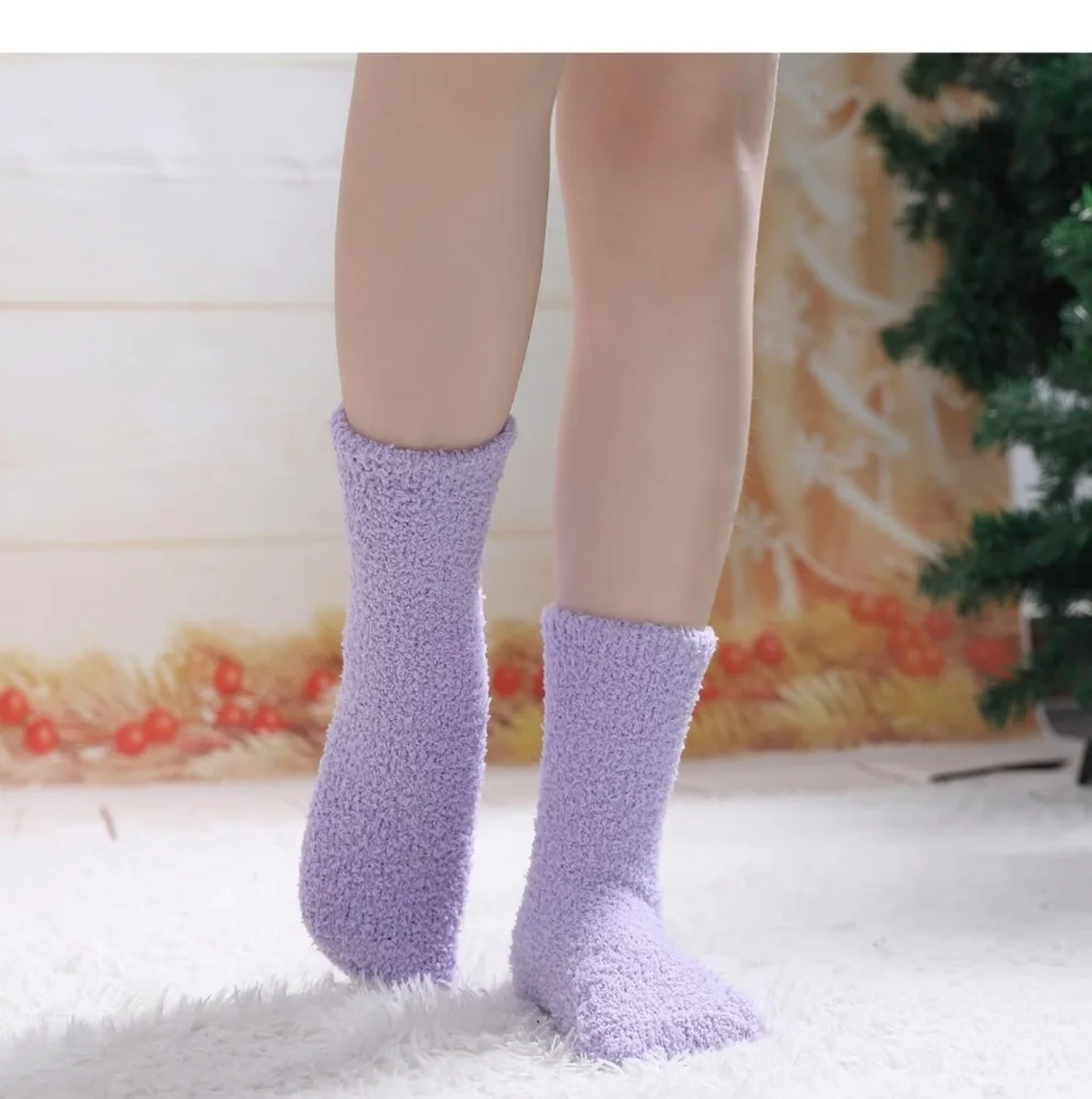 💘FNOVCO Fuzzy Socks for Women Cozy Socks for Women Winter Fluffy Sleeping Socks - Picture 5 of 6